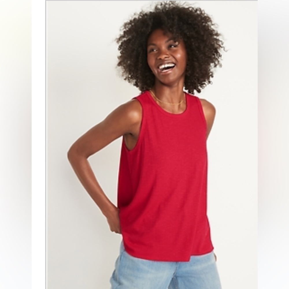 Old Navy Ribbed Luxe Swing Tank Top, size XS Red